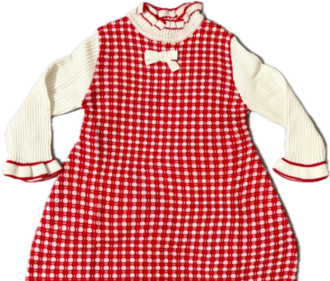 Little Girls Winter Sweater Dress with Ruffle Collar | Baby Girl Warm Winter Dress 2025 thumbnail 2