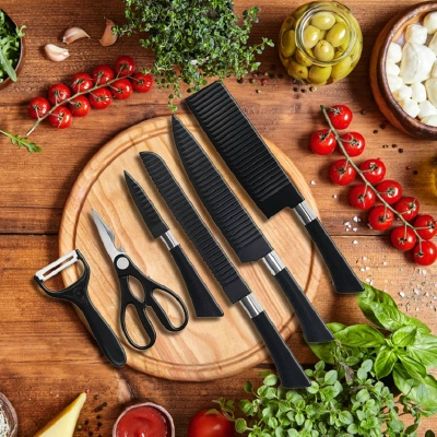 Zepter Professional Knife Set – 6 Pcs Kitchen Knife Set with Peeler & Scissor