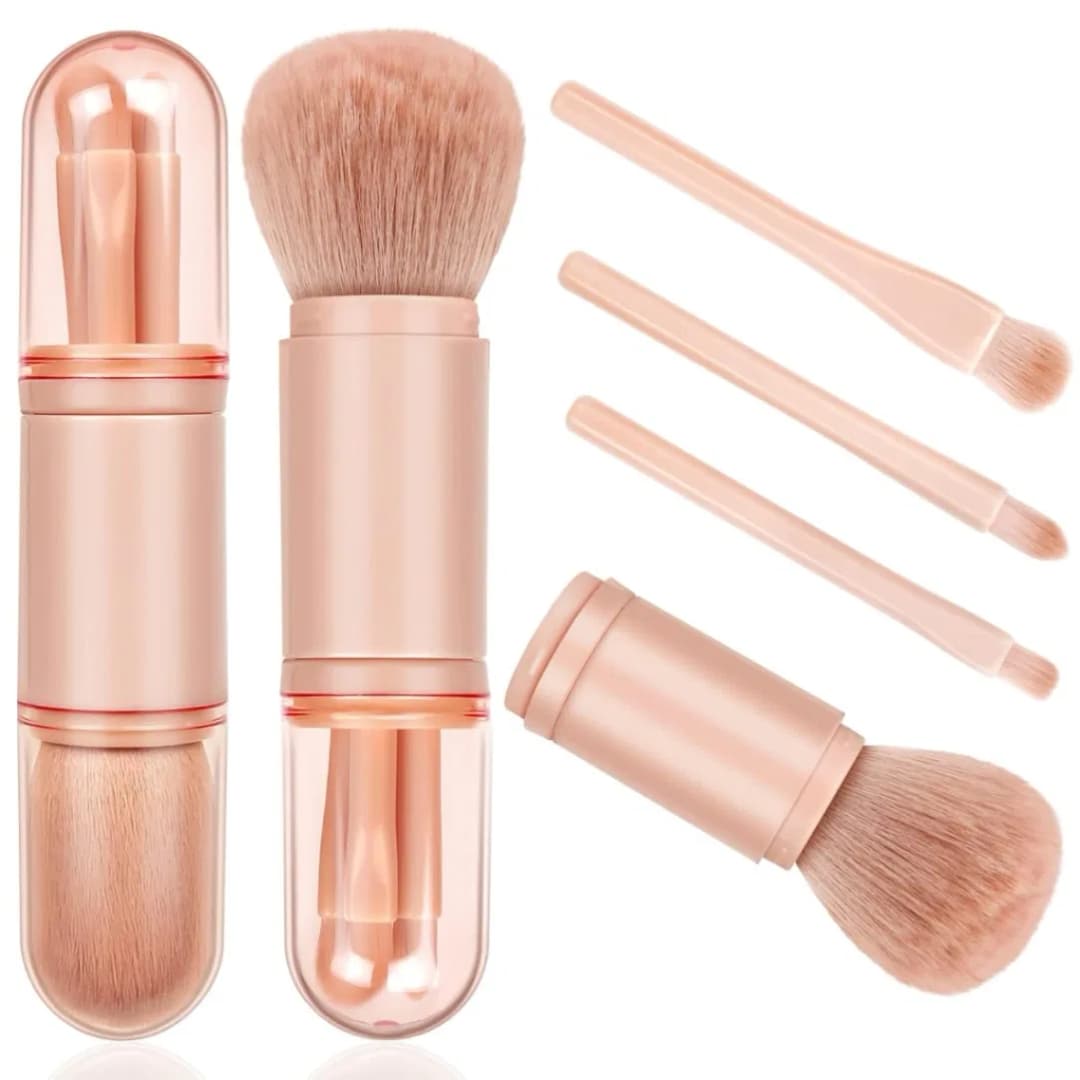 4 in 1 Makeup Brush Set, Professional Cosmetic Makeup Brushes-use Retractable Mini Facial Makeup Tool thumbnail 2