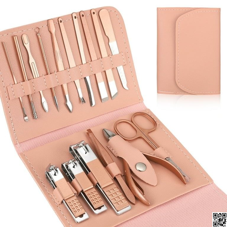 16 Pcs Manicure Pedicure Set – Stainless Steel Personal Care Kit thumbnail 2
