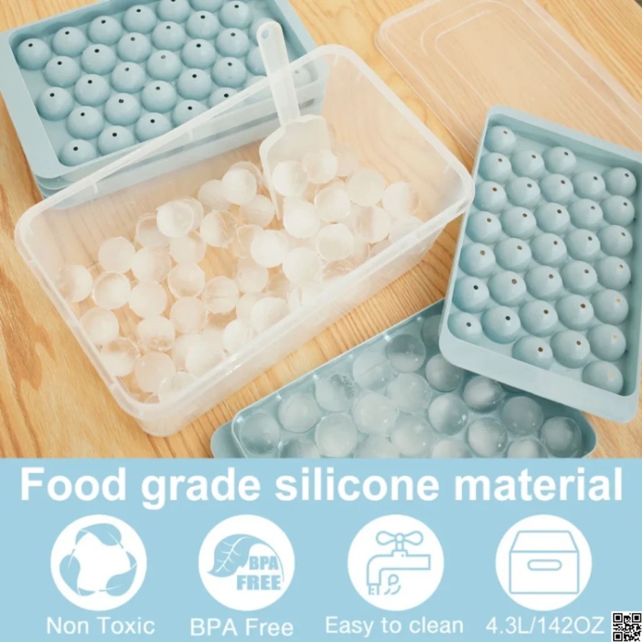 33 Grid Ice Ball Maker Mold – Silicone Ice Cube Tray with Lid thumbnail 3