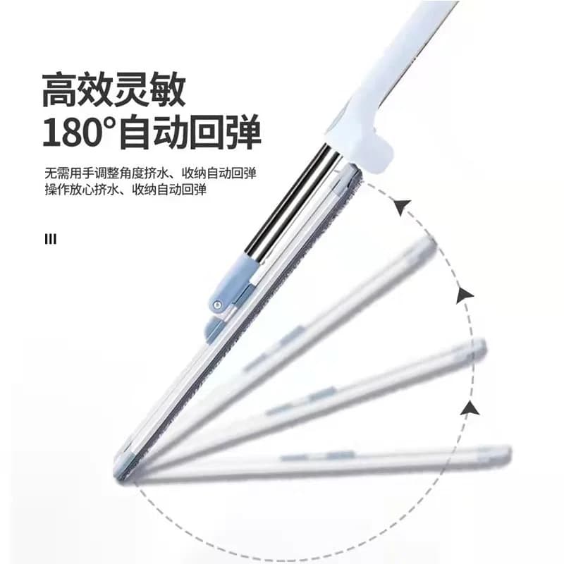 360° rotate floor cleaning flat mop, Aluminum Dry Mop 360° Rotation & Self-Squeezing – Effortless Floor Cleaning thumbnail 4