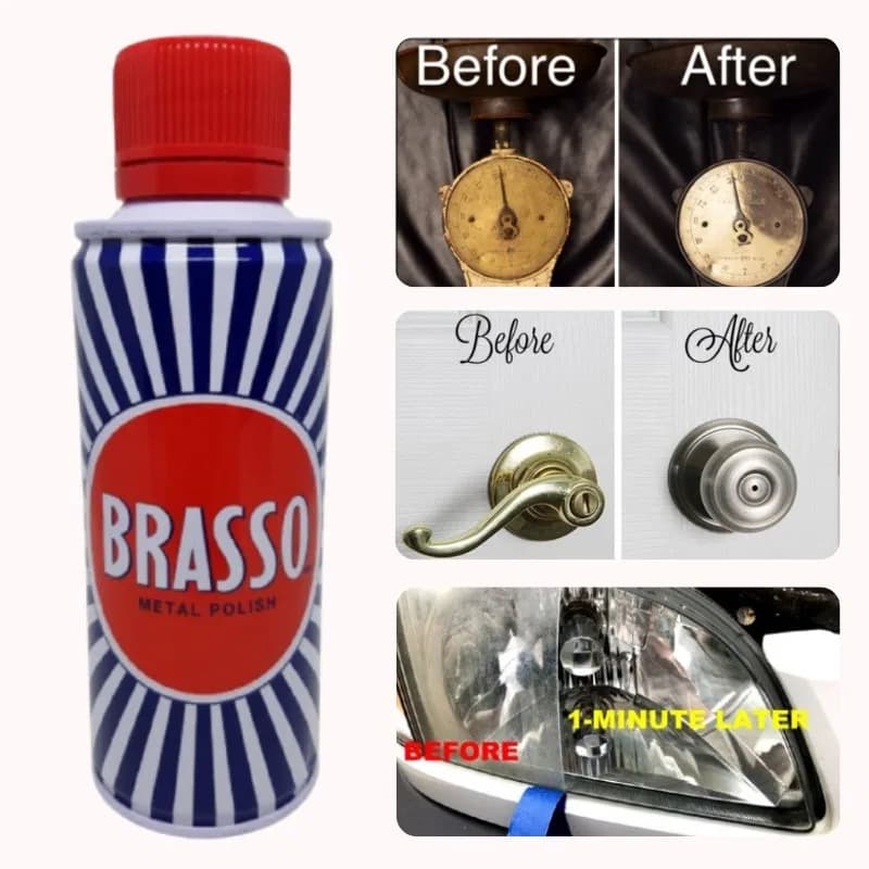 Brasso Metal Polish 200ml for Brass, Copper, Stainless, Chrome, Aluminum, Pewter and Bronze thumbnail 2