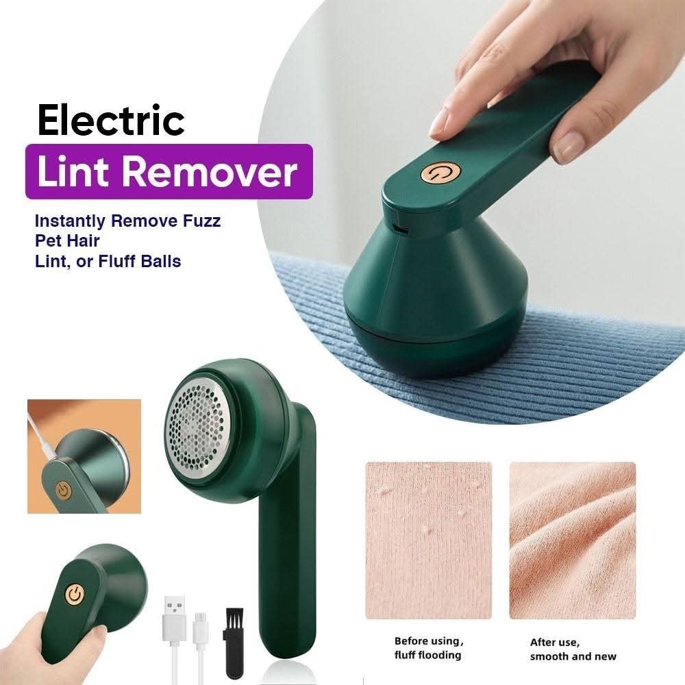 Rechargeable Electric Lint Remover Fabric Shaver – Portable Wool Fuzz Remover, Clothes Defuzzer Machine with 5 Blade System