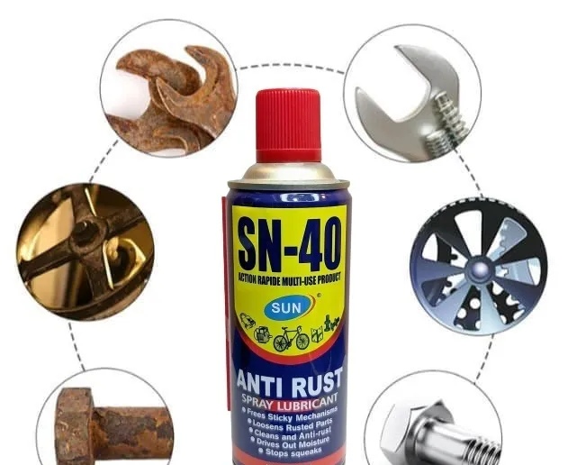 SN-40 Anti Rust Spray Lubricant 450ml Rust Remover Cleaner Protector Spray for Metal Tools Locks Hinges Car Bike Bangladesh thumbnail 3
