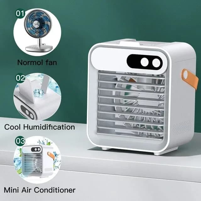 4 in 1 Portable Air Conditioner Fan, Mini Portable Air Cooler Fan, USB Charging Rechargeable Air Conditioner Cooling Fan thumbnail 5