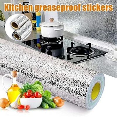 Kitchen Oil Resistant Sticker – Aluminum Foil Oil-Proof Self Adhesive Wall Sticker