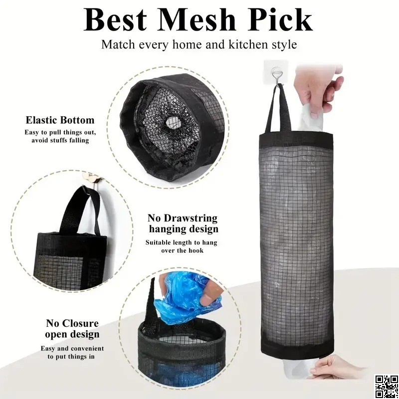 Kitchen Plastic Trash Bag Holder – Grocery & Waste Bag Organizer thumbnail 3