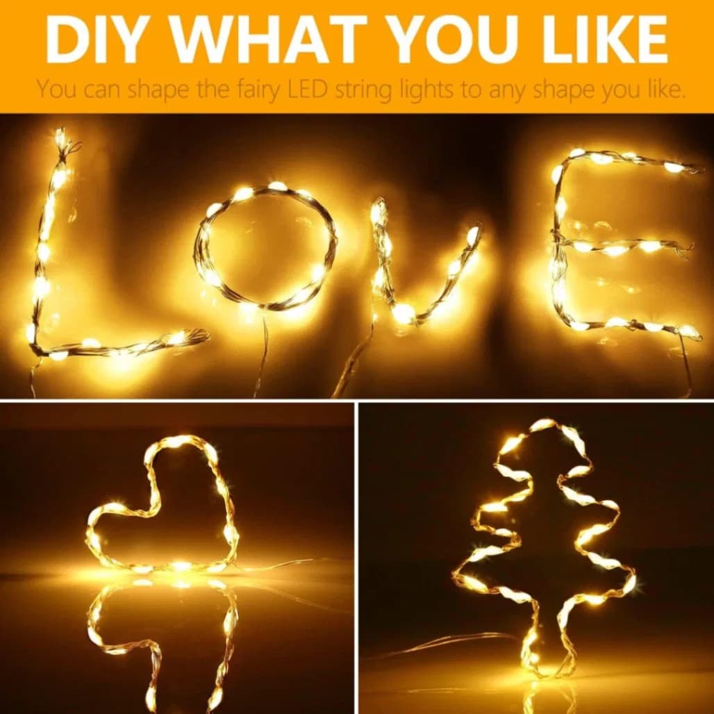 LED String Fairy Lights 3 Mode Battery Powered Garland Light For Home Bedroom Garden Birthday Wedding Party Easter Decoration thumbnail 5