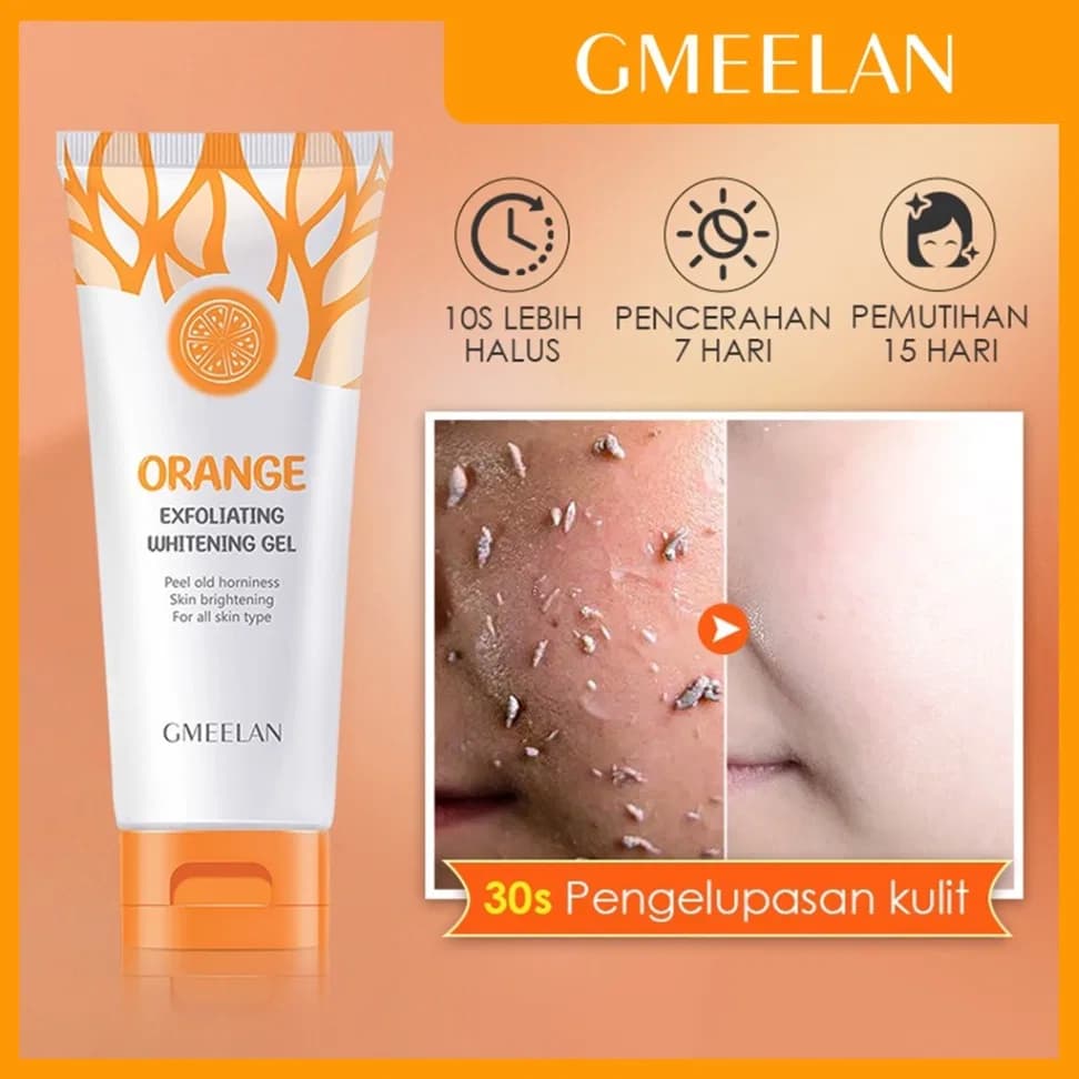 Orange Exfoliating Face Scrub,Orange Face Exfoliator Gel,Orange Gel Scrub Brigtening Skin,Orange Brightening Scrub,Orange Gel Face Scrub For Women,Orange Peeling Gel,Exfoliating Whitening Gel thumbnail 4