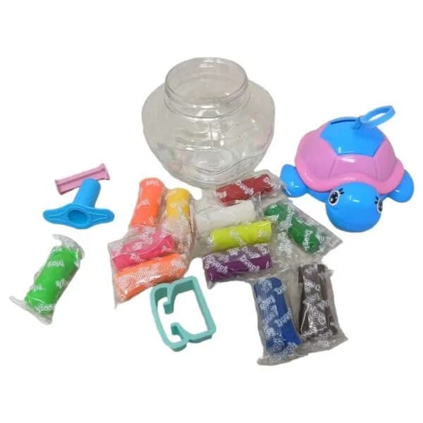 Amazing Dough Clay Tortoise Jar For Kids, 10 Pcs Clay With 4 Tools thumbnail 3