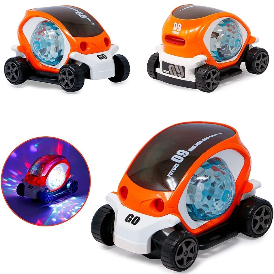 DIDAI 09 Future Car 360° Rotating Stunt Toy with Flashing Light & Music for Kids