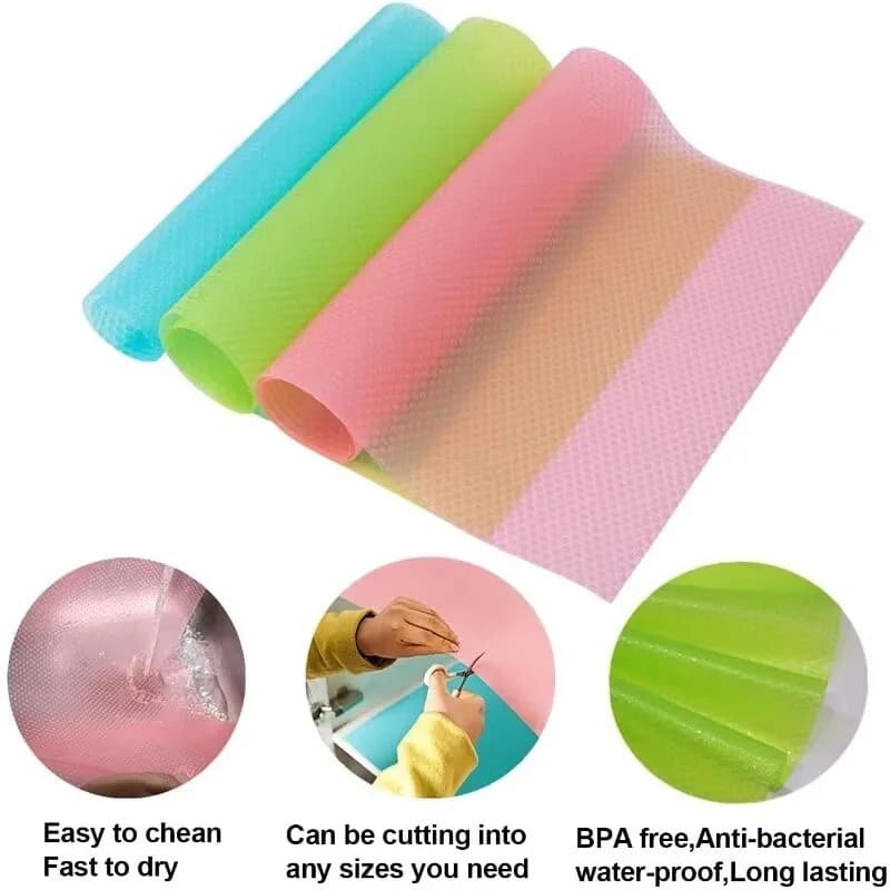 4pcs Freeze Mat, Anti Slip Fridge Mat, Washable Refrigerator Mats, Waterproof Fridge Mats, Drawer Mats thumbnail 4