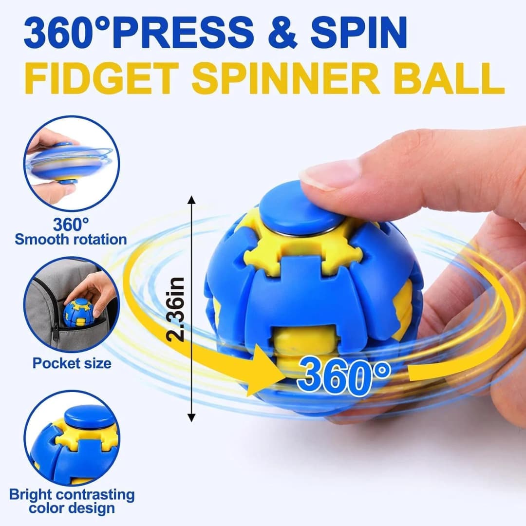Spin Fidget Ball Toy – 360° Rotating Fidget Spinner Ball thumbnail 3