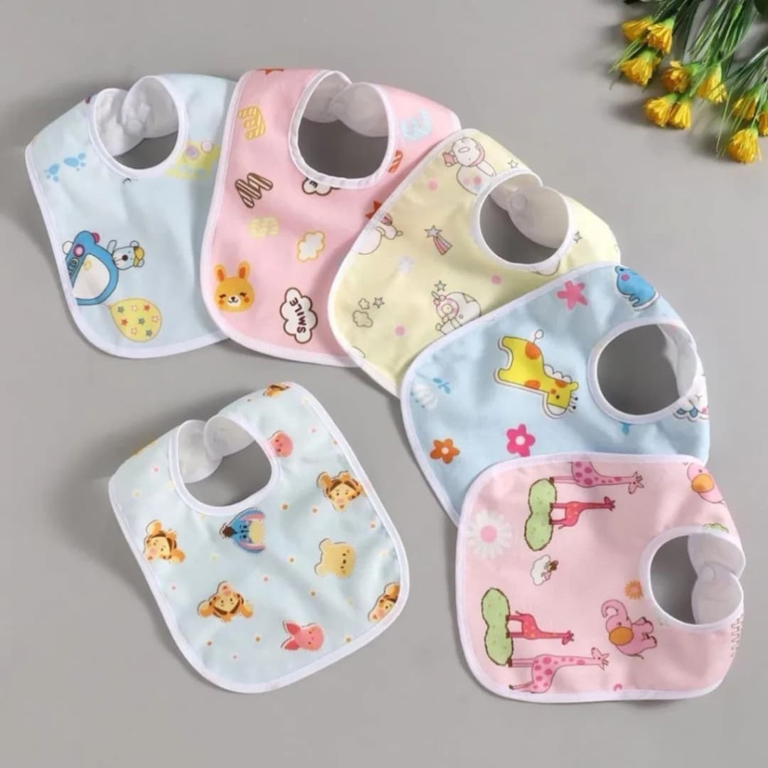 Velvet Baby bib towel soft cotton children's two-layer round-shaped bibs, Baby Apron bib thumbnail 3