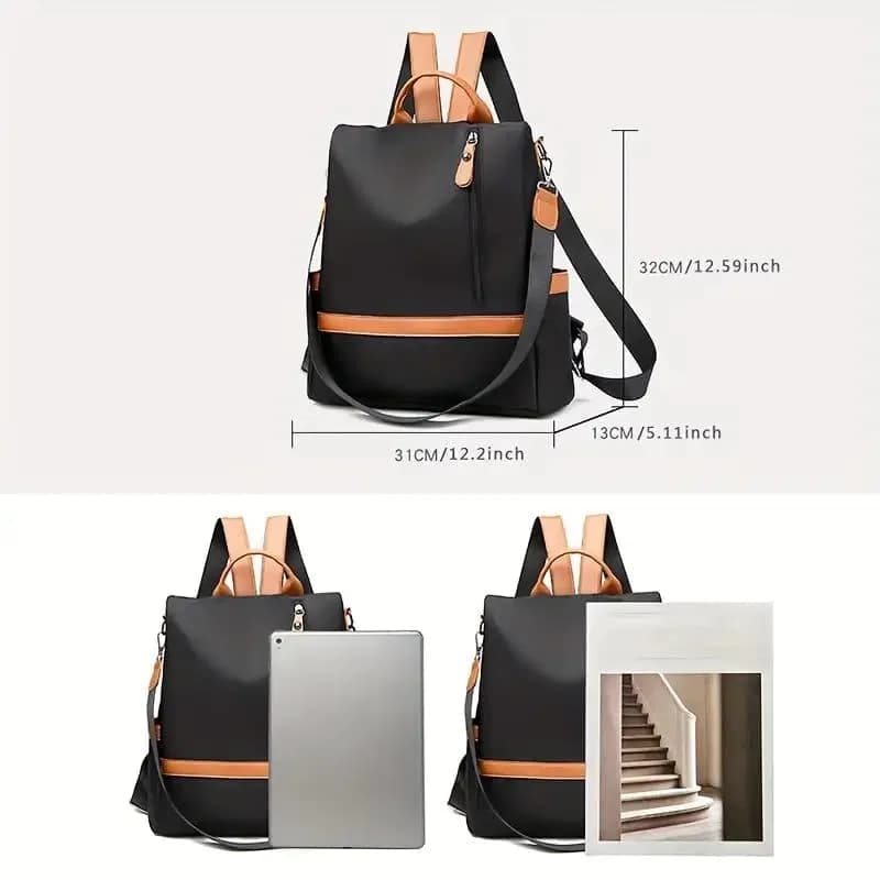 Women Large Capacity Outdoor Tote Bag (Orange/ black) thumbnail 4