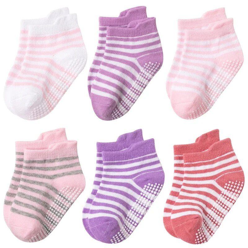 1 Pair Baby Non Slip Cotton Socks with Grips for Toddlers & Infants | Anti Slip Baby Ankle Socks