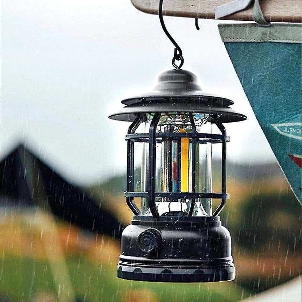 Retro Portable Camping Lantern Rechargeable Light, Camping Lamp thumbnail 2