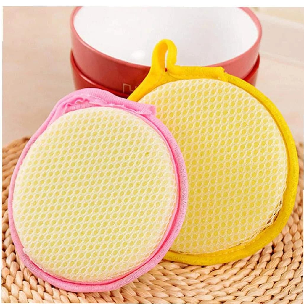 2 Pcs Washing Dishes Sponges Double-Sided Dishwashing Sponge Scrubber Round Non-Scratch Scrub Sponges Pads Kitchen Cleaning Tools for Dishes, Pots, Pans, Sink, Basin thumbnail 6