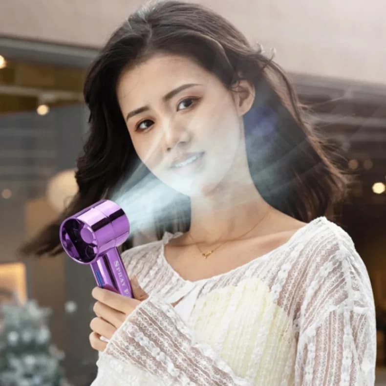 Portable Mist Fan - Rechargeable Mini Cooling Fan, Portable Handheld Spray Fan, Recharge Hand Held Fan Humidifier Mist Cooler Cooling Spray Handheld Spray Fan thumbnail 2