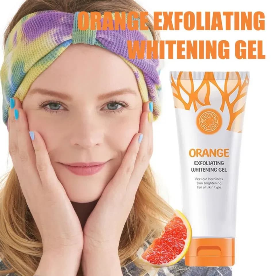 Orange Exfoliating Face Scrub,Orange Face Exfoliator Gel,Orange Gel Scrub Brigtening Skin,Orange Brightening Scrub,Orange Gel Face Scrub For Women,Orange Peeling Gel,Exfoliating Whitening Gel thumbnail 5