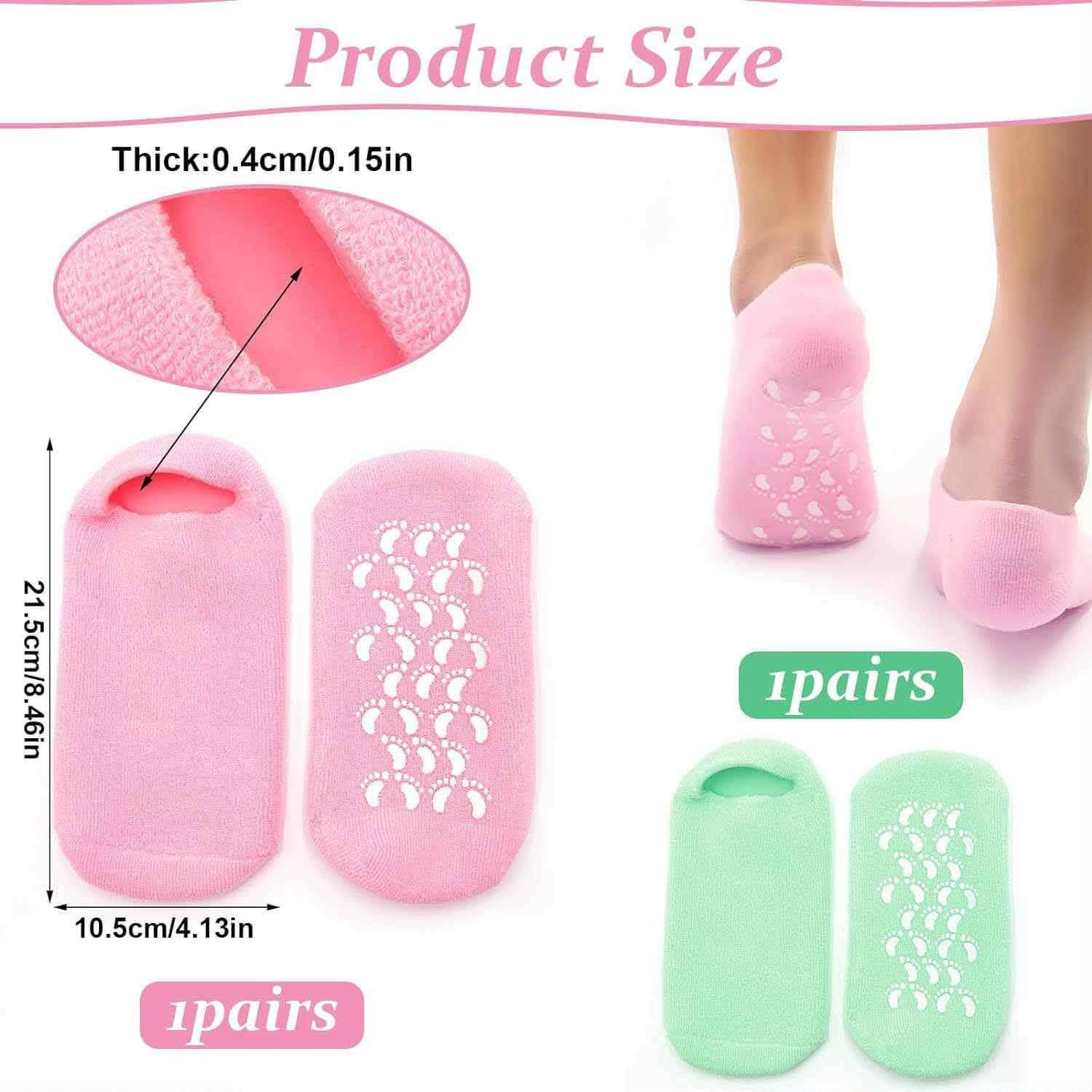 Spa Gel Socks for Cracked Heel Repair – Reusable Spa Gel Socks with Inner Silicone Lining for Dry & Cracked Feet Care thumbnail 8