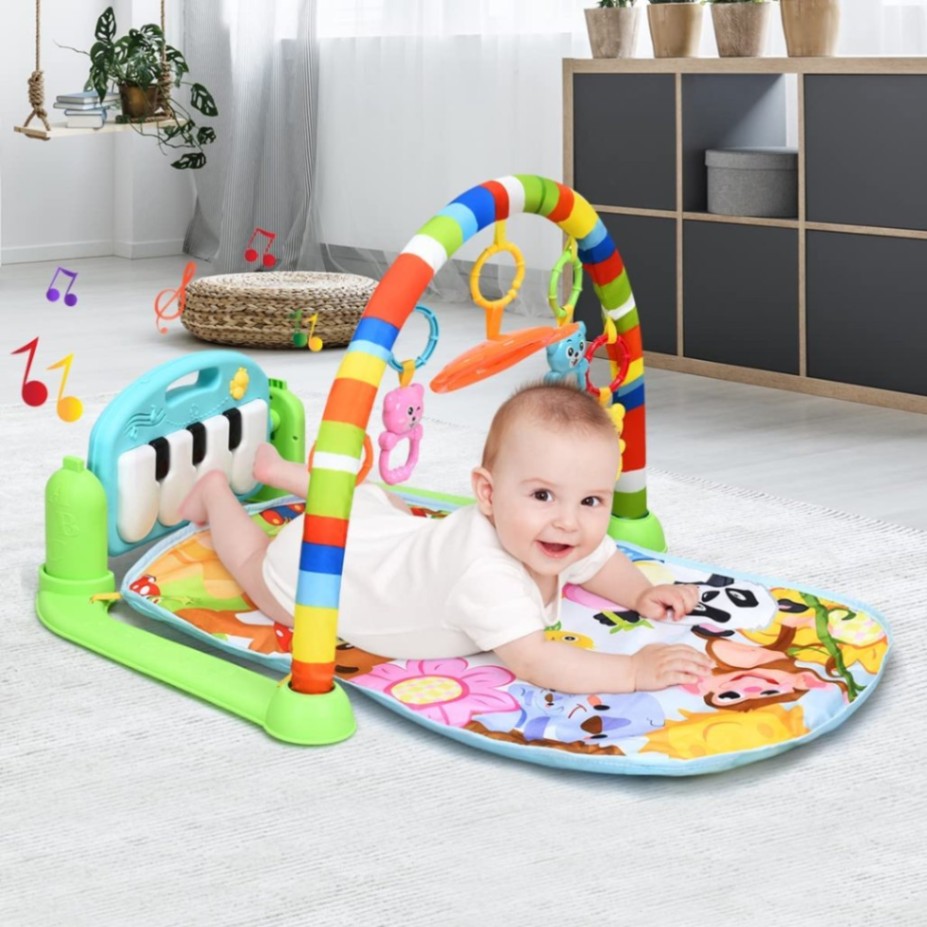 Baby Gym Play Mat Activity Center | Kick and Play Piano Gym Mat with Music & Lights for Newborn to Toddler thumbnail 3