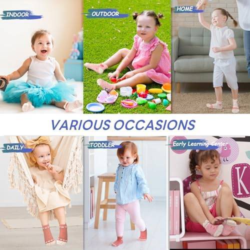 1 Pair Baby Non Slip Cotton Socks with Grips for Toddlers & Infants | Anti Slip Baby Ankle Socks thumbnail 3
