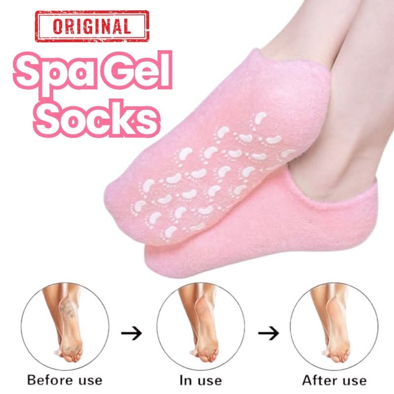 Spa Gel Socks for Cracked Heel Repair – Reusable Spa Gel Socks with Inner Silicone Lining for Dry & Cracked Feet Care