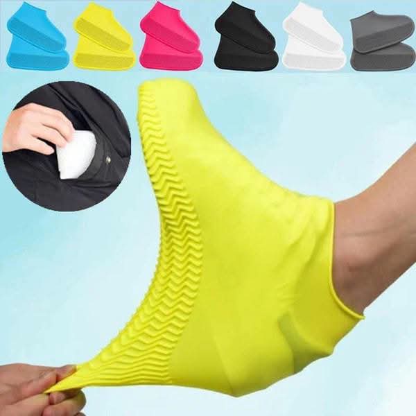 Waterproof Shoe Covers, Non-Slip Water Resistant Overshoes Silicone Rubber Rain Shoe Cover Protectors for Kids, Men, Women thumbnail 2