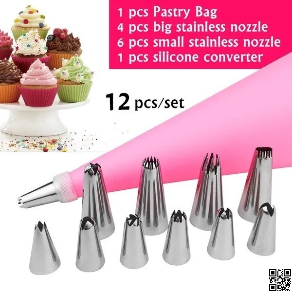 Stainless Steel 12 Pieces Cake Decoration Tools Set thumbnail 3
