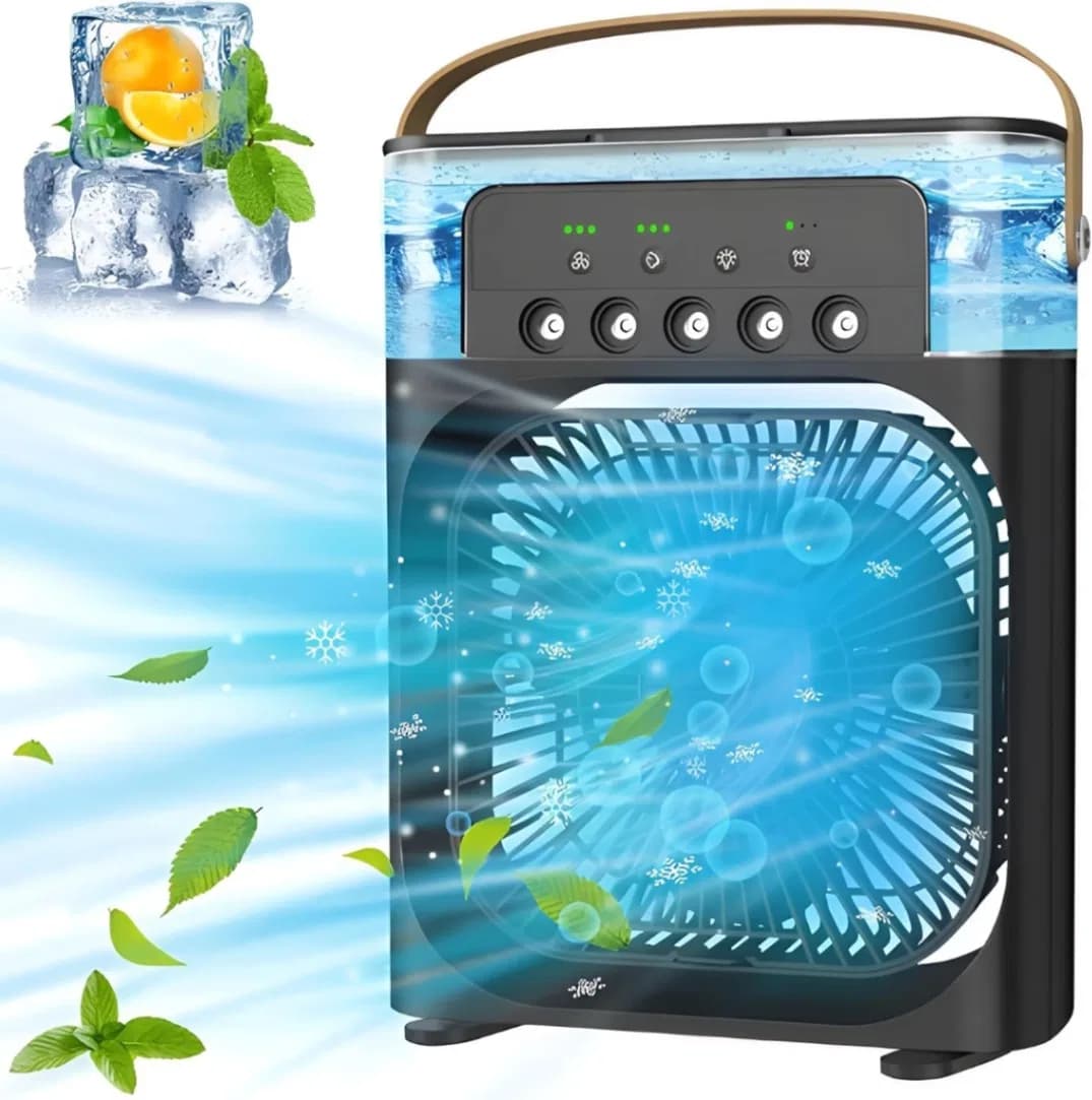 Portable Air Conditioner Fan, USB Portable Air Cooler Fan with LED Light - 3 Speed Misting Desktop Cooling Fan for Office or Home thumbnail 5