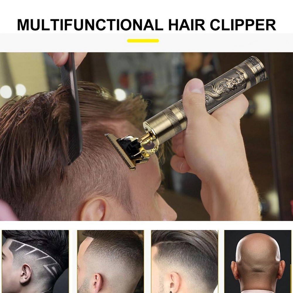 Vintage T9 Trimmer Professional Hair Clipper USB Rechargeable Beard Trimmer Hair Cutting Machine thumbnail 3