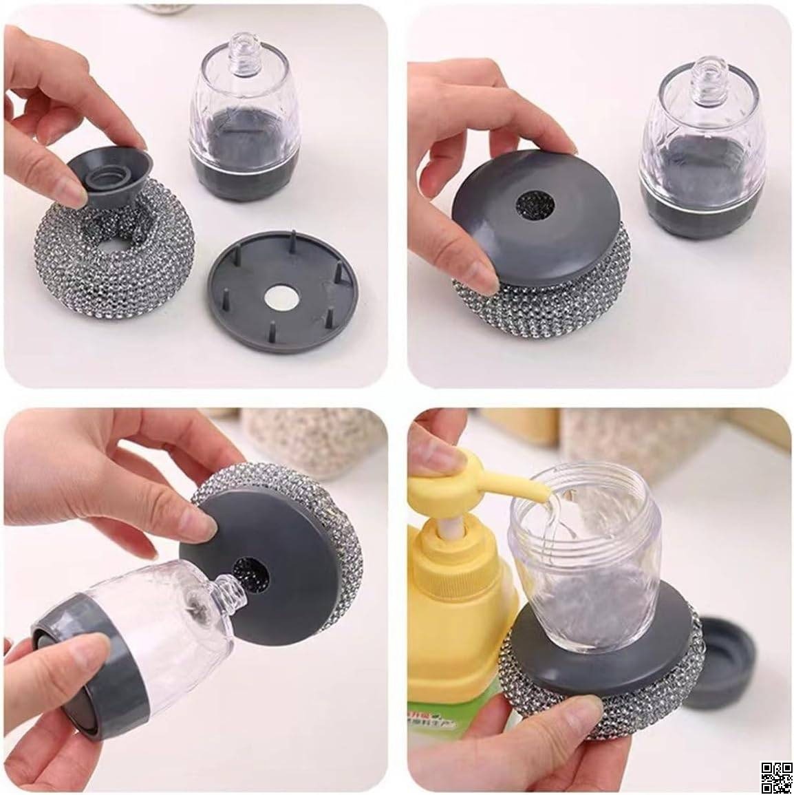 2 in 1 Soap Dispensing Palm Dish Cleaning Brush thumbnail 5