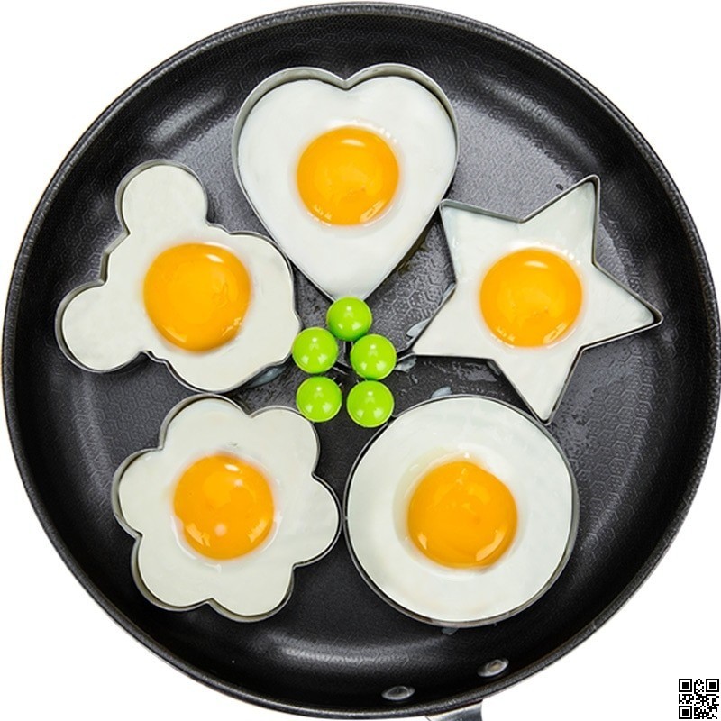 5Pcs Fried Egg Apparatus – Stainless Steel Omelet Mold Breakfast Maker