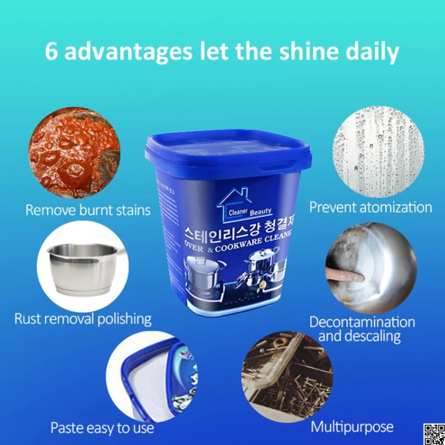 Stainless Steel Cookware Cleaning Paste – Kitchen Cleaner Washing Detergent thumbnail 4