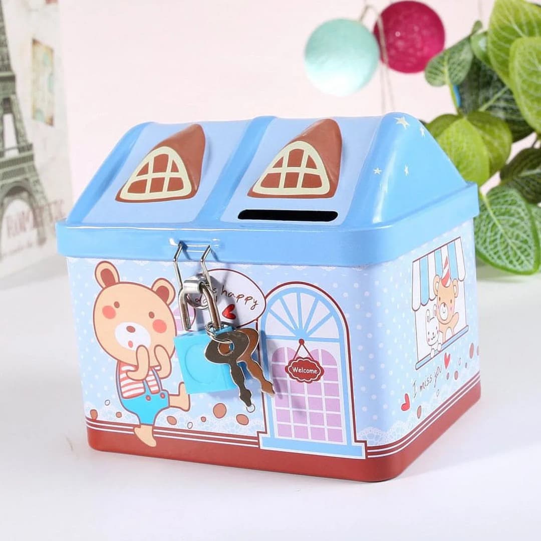 Metal Coin Saving Box for Kids – Lock & Key thumbnail 2