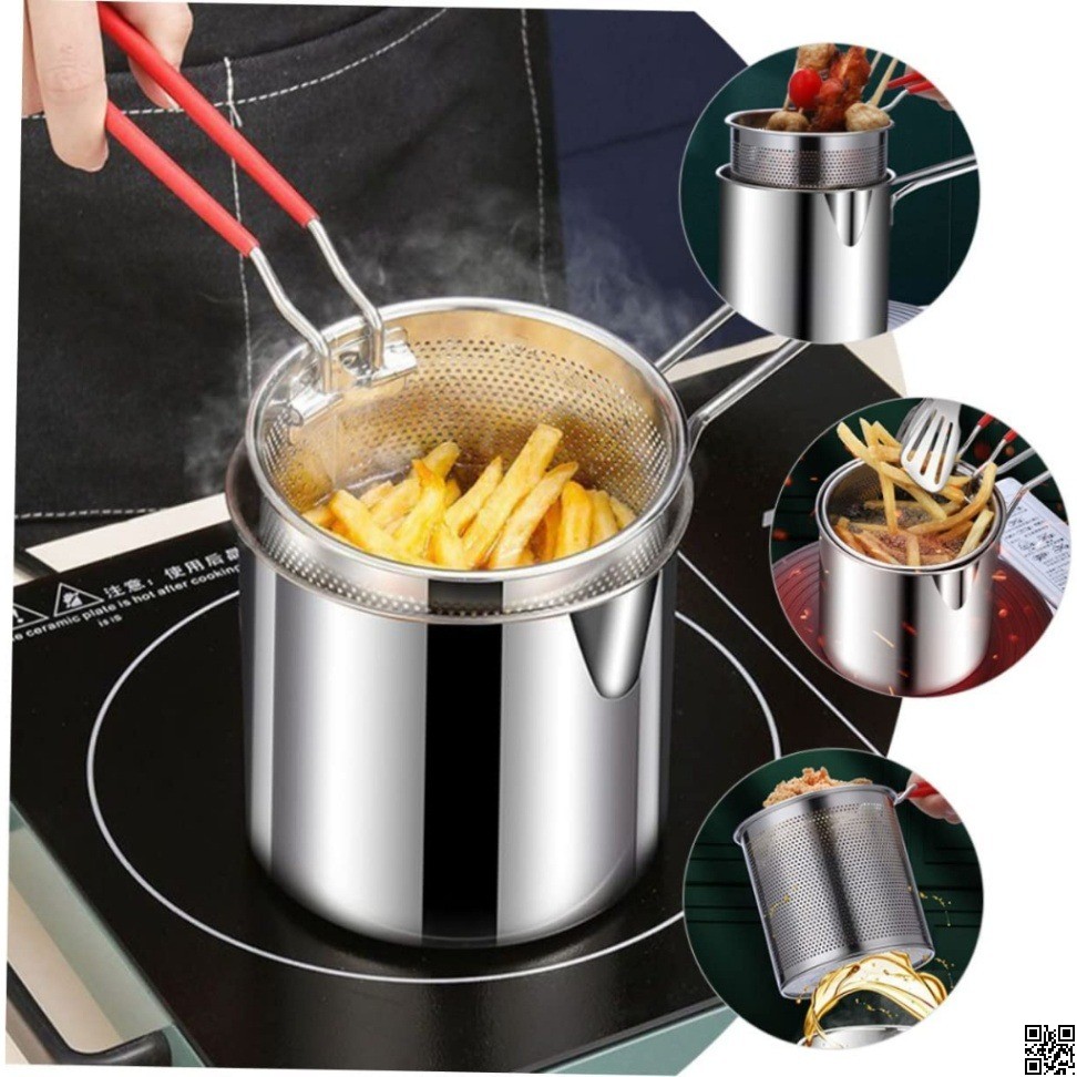 Stainless Steel Deep Fryer Pot | Small Fryer Pan with Strainer Basket thumbnail 4