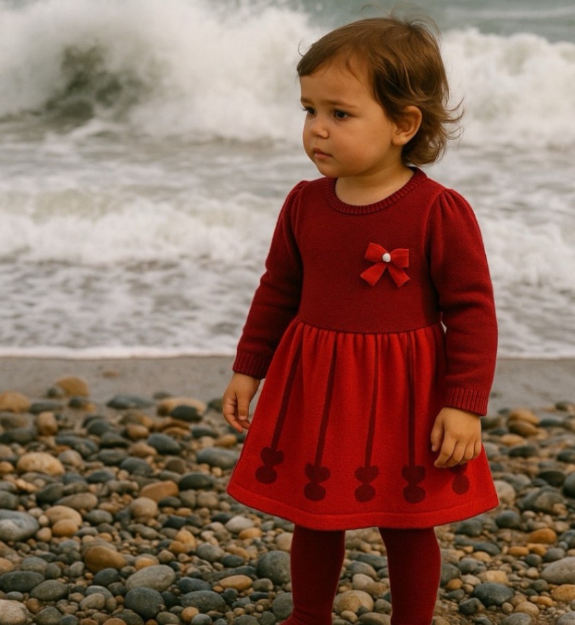 Girls Winter Sweater Dress for Kids | Stylish Baby Girl Warm Sweater Dress 2025 thumbnail 2