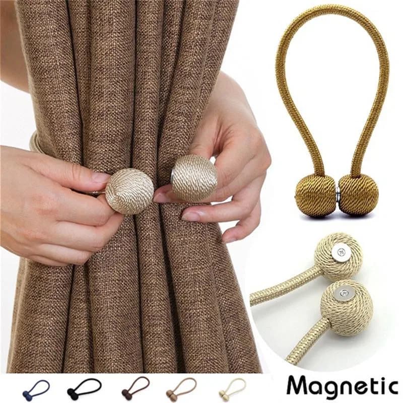 Magnetic Curtain Buckle, Modern Curtain Holder, Multicolor Decoration, Living Room Accessories - 1 Pair thumbnail 3