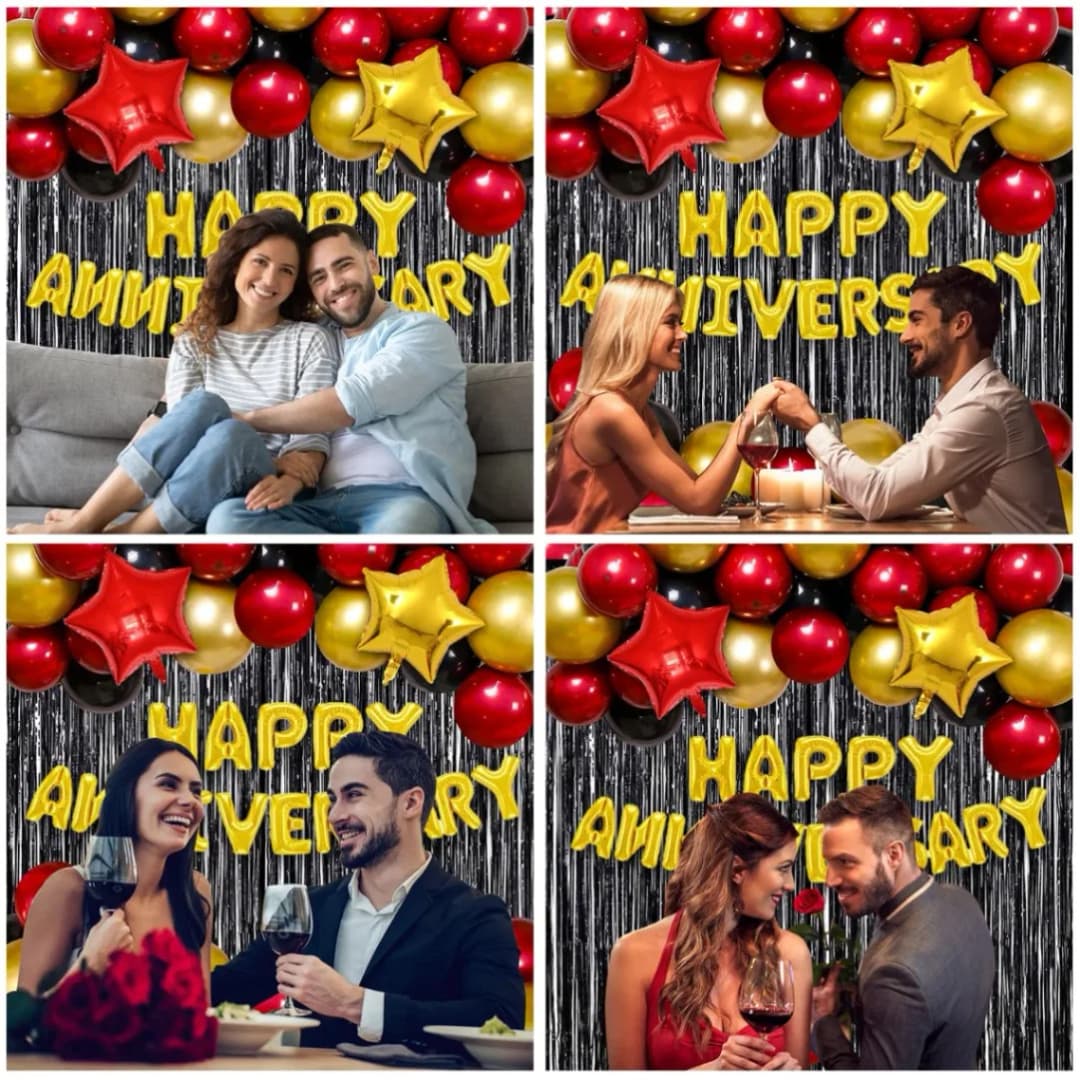 Happy Anniversary Foil Balloon - Golden thumbnail 3