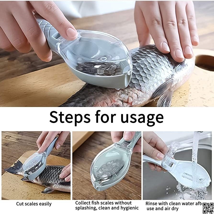 Plastic Fish Scales Remover – Fast & Safe Fish Skin Descaler with Cap thumbnail 3