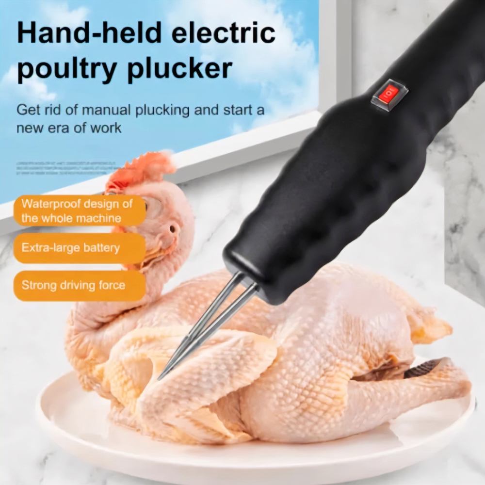 Handheld Chicken Plucker, Rechargeable Electric Poultry Plucker, Portable Feather Plucking Machine, Electric Feather Removal for Chicken Duck Goose Bird Turkey Poultry