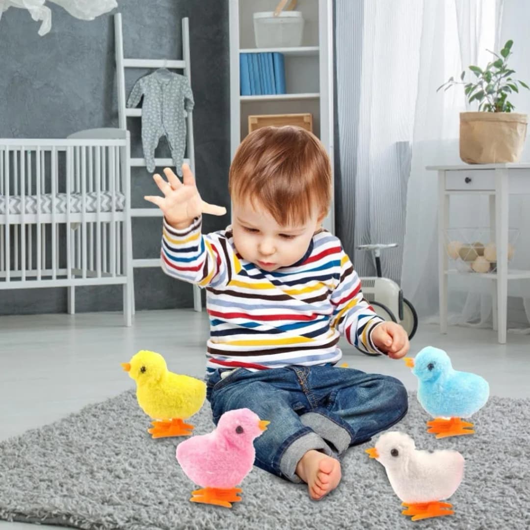 1pcs Baby Chicken Toy, Baby Chicken Wind-up Toy - Chicken Toys For Kids | Easter Wind Up Chick Toys, Wind-Up Jumping Cute Chicken, Plush Chicks Toys For Toddlers Party Favors thumbnail 4