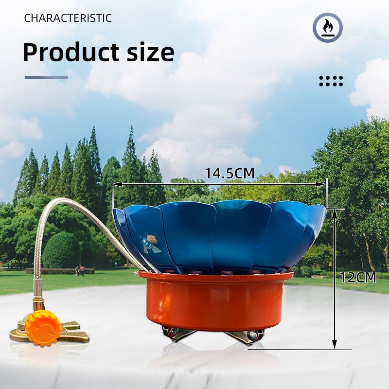 Windproof Portable Camping Gas Stove with Hose (Connection Tube) | Lotus Camping Stove with Connection Tube thumbnail 6