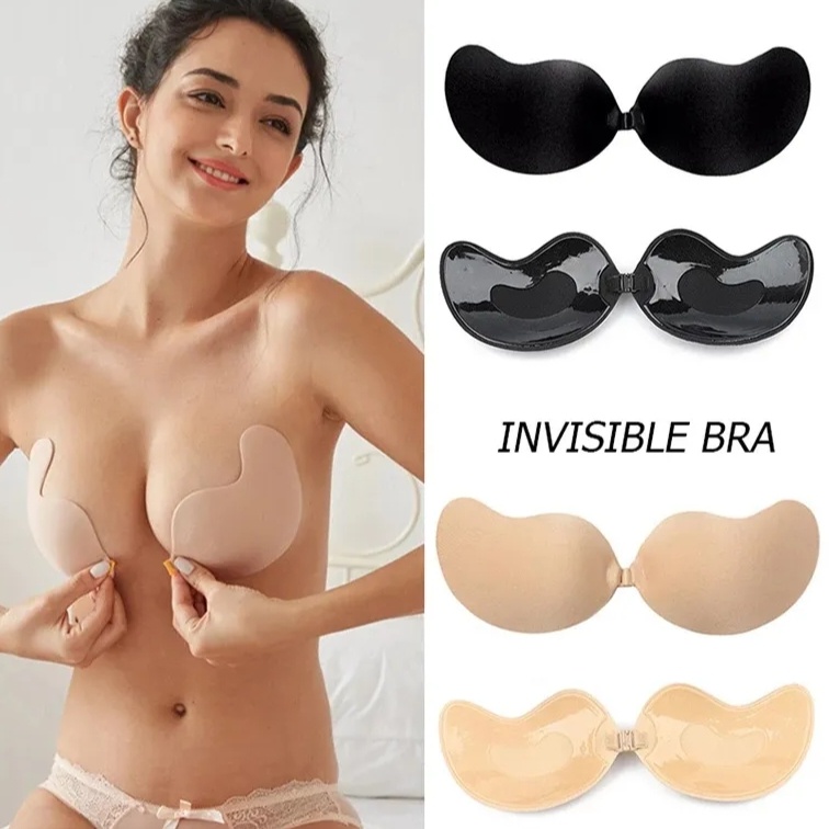 Reusable Invisible Push Up Bra - Strapless Backless Self-Adhesive Sticky Bra