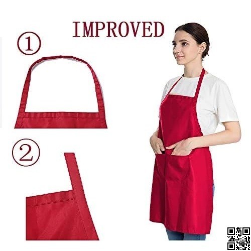 Durable Kitchen Apron – Twill Fabric Adjustable Cooking Apron with Pocket thumbnail 5