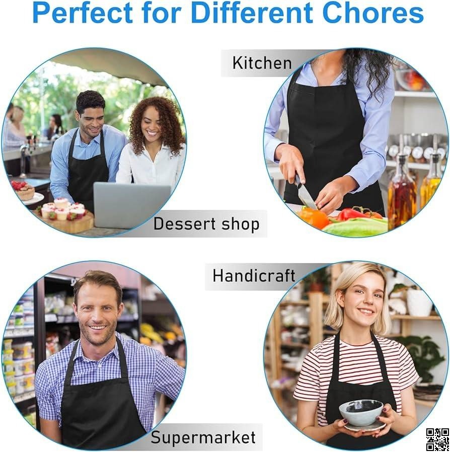 Durable Kitchen Apron – Twill Fabric Adjustable Cooking Apron with Pocket thumbnail 6