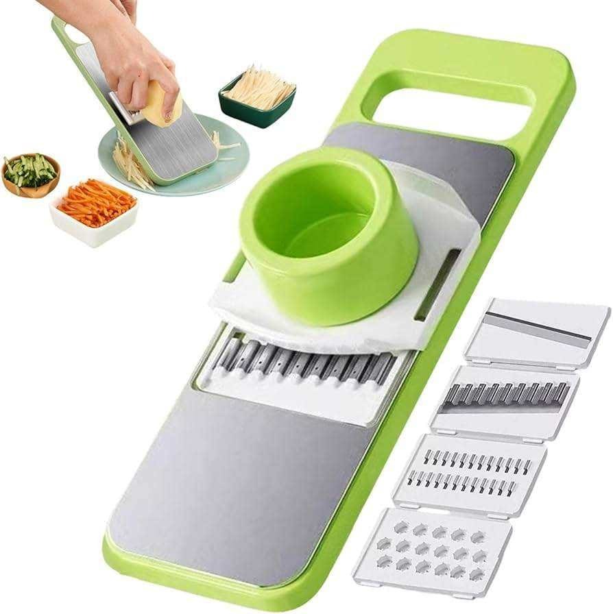 5-in-1 Multifunctional Vegetable Cutter & Slicer with Stainless Steel Blades thumbnail 5