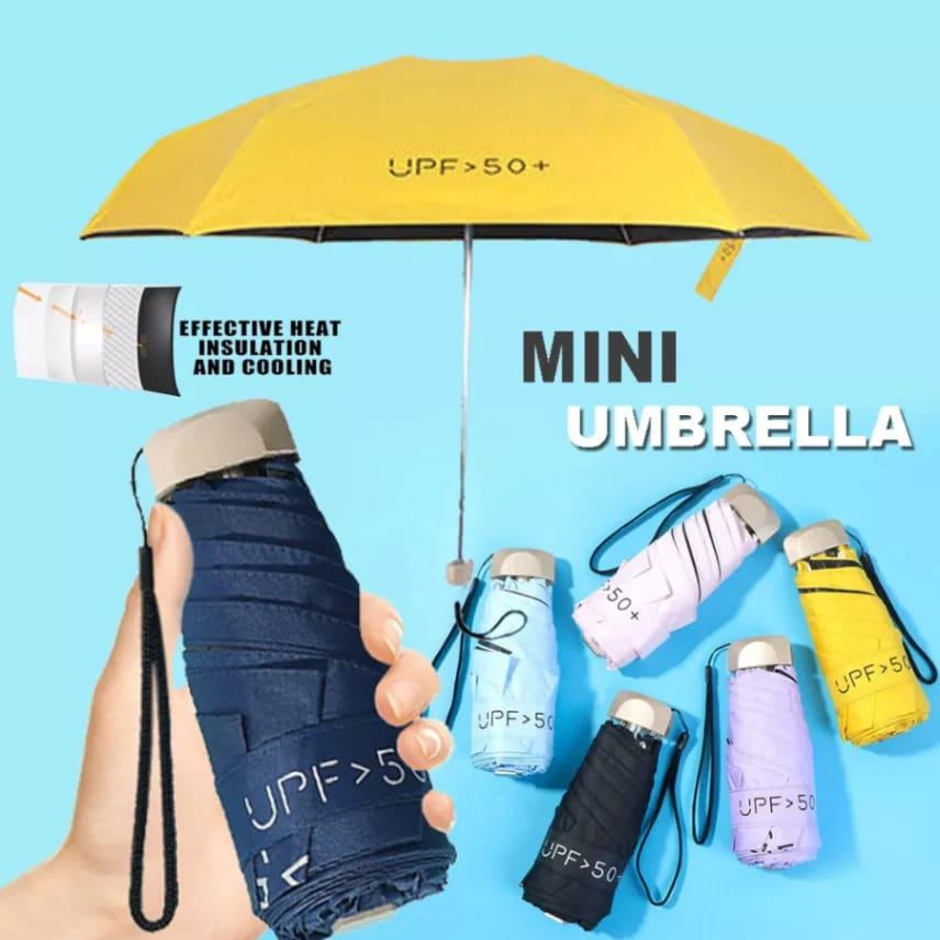 UV Protection UPF Small Travel Umbrella - Lightweight 3-Fold Compact Pocket Umbrella thumbnail 5